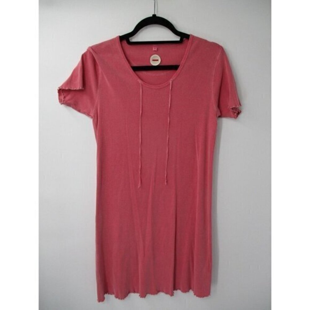Life is Long Get Comfortable Womens Dress Small Pink Short Sleeves Activewear